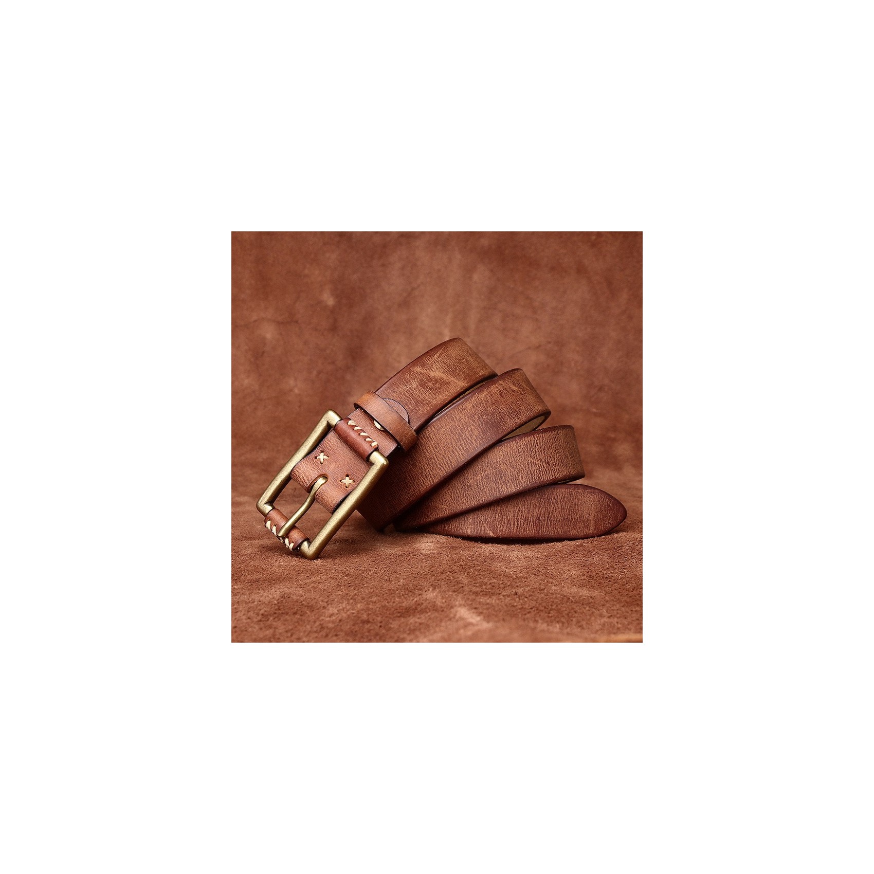 Чоловічий шкіряний ремінь Harold світло-коричневий