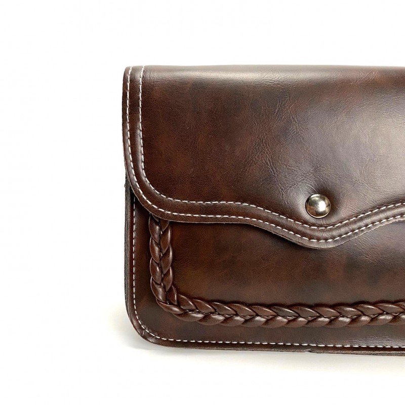 Жіноча сумка-клатч Barbara темно-коричнева - 5 фото