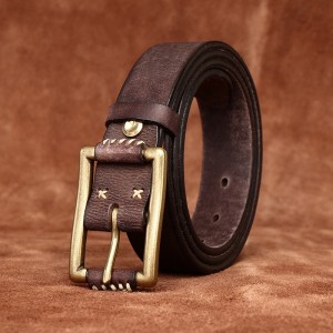 Чоловічий шкіряний ремінь Harold темно-коричневий