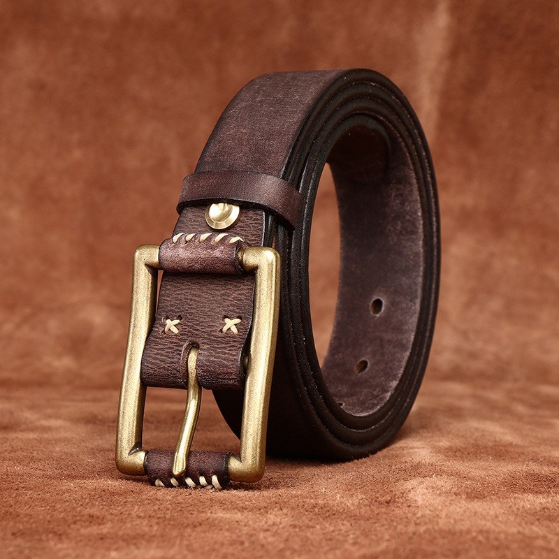 Чоловічий шкіряний ремінь Harold темно-коричневий