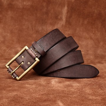 Чоловічий шкіряний ремінь Harold темно-коричневий фото