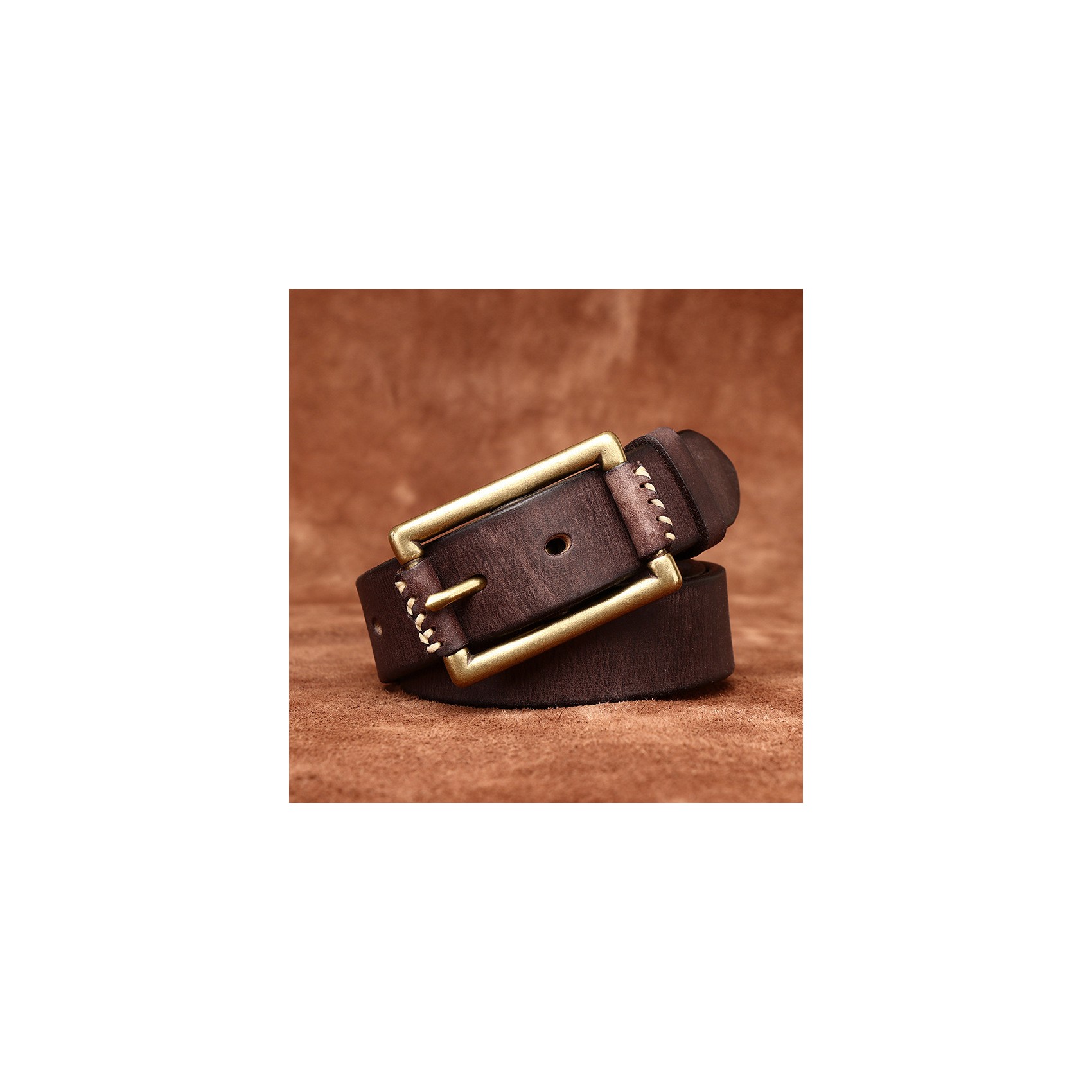 Чоловічий шкіряний ремінь Harold темно-коричневий