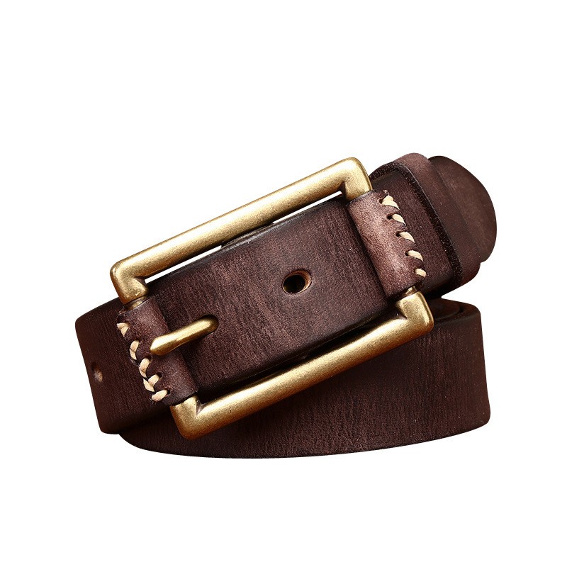 Мужской кожаный ремень Harold темно-коричневый - 3 фото