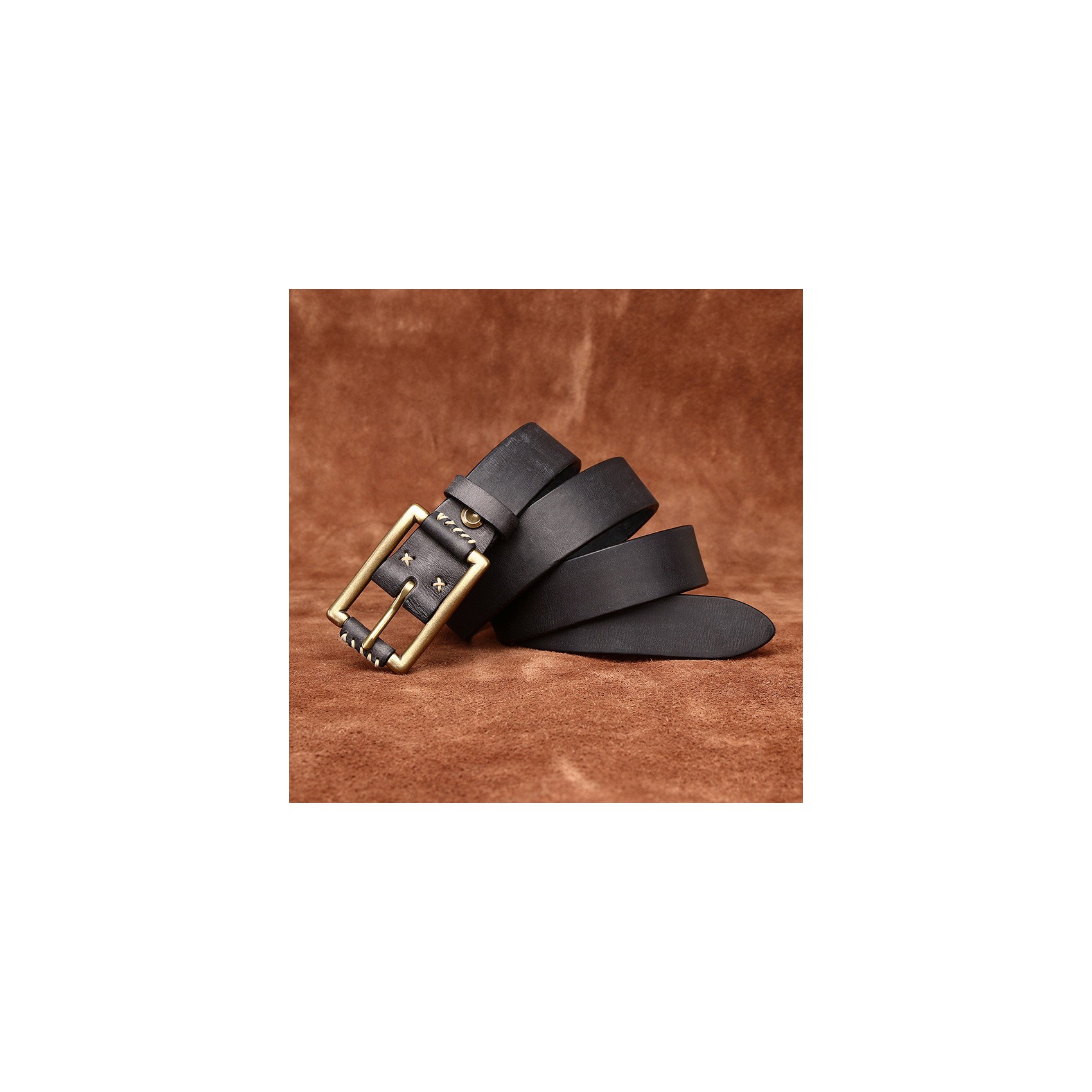 Чоловічий шкіряний ремінь Harold чорний