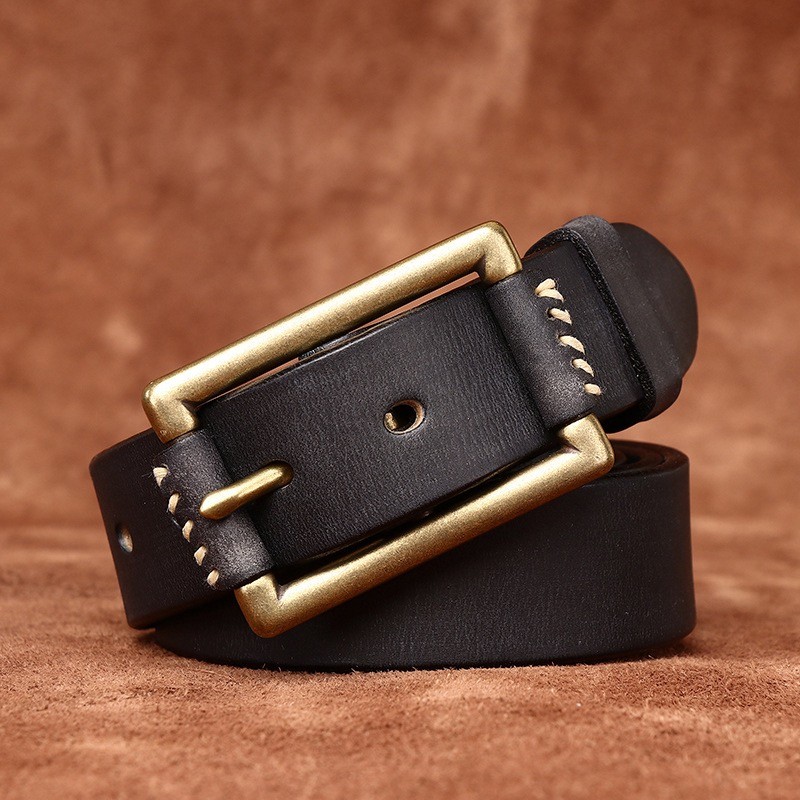 Чоловічий шкіряний ремінь Harold чорний - 2 фото