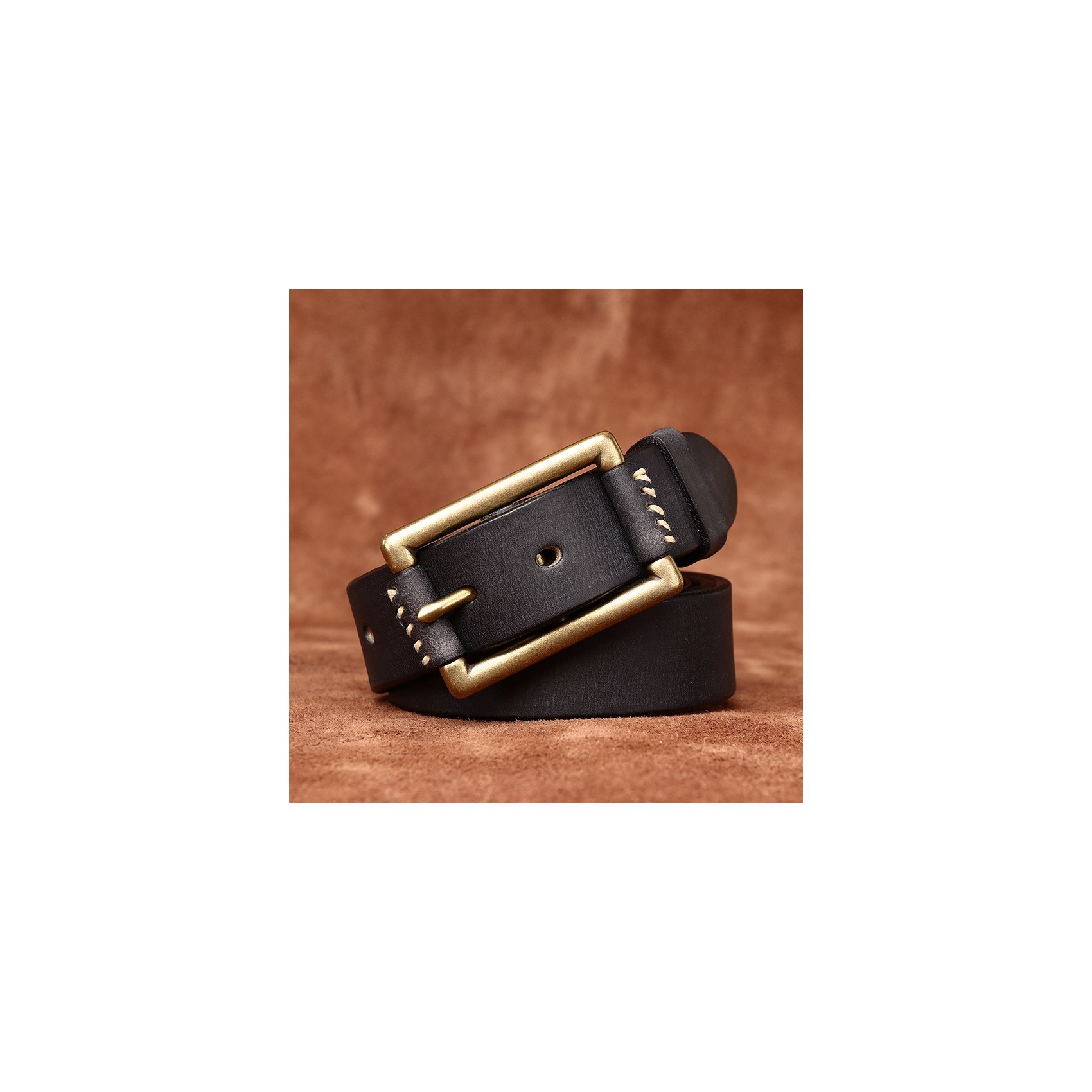 Мужской кожаный ремень Harold черный