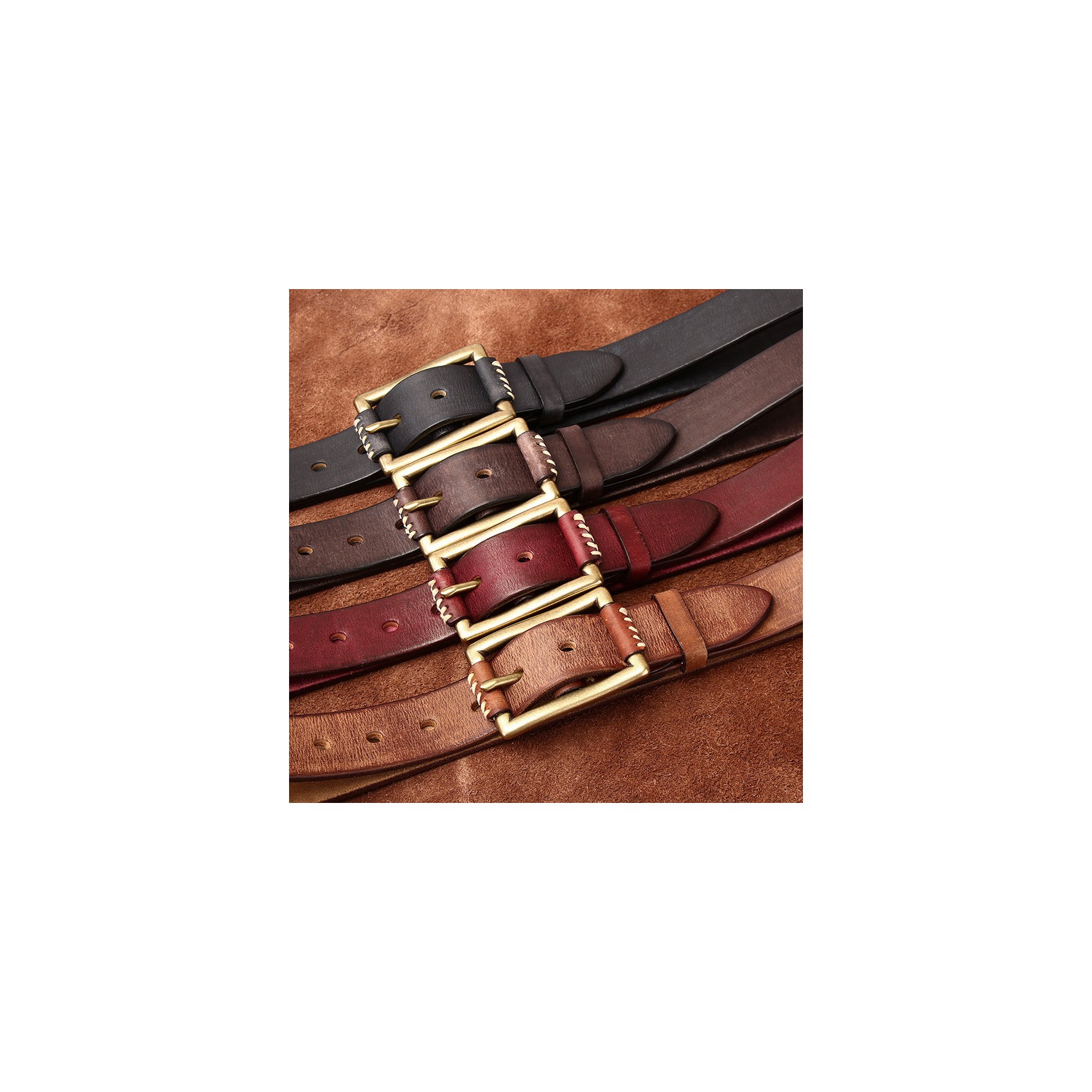 Мужской кожаный ремень Harold черный