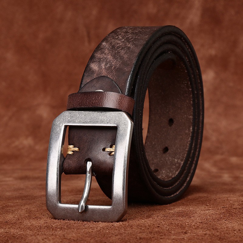 Мужской кожаный ремень Graham темно-коричневый