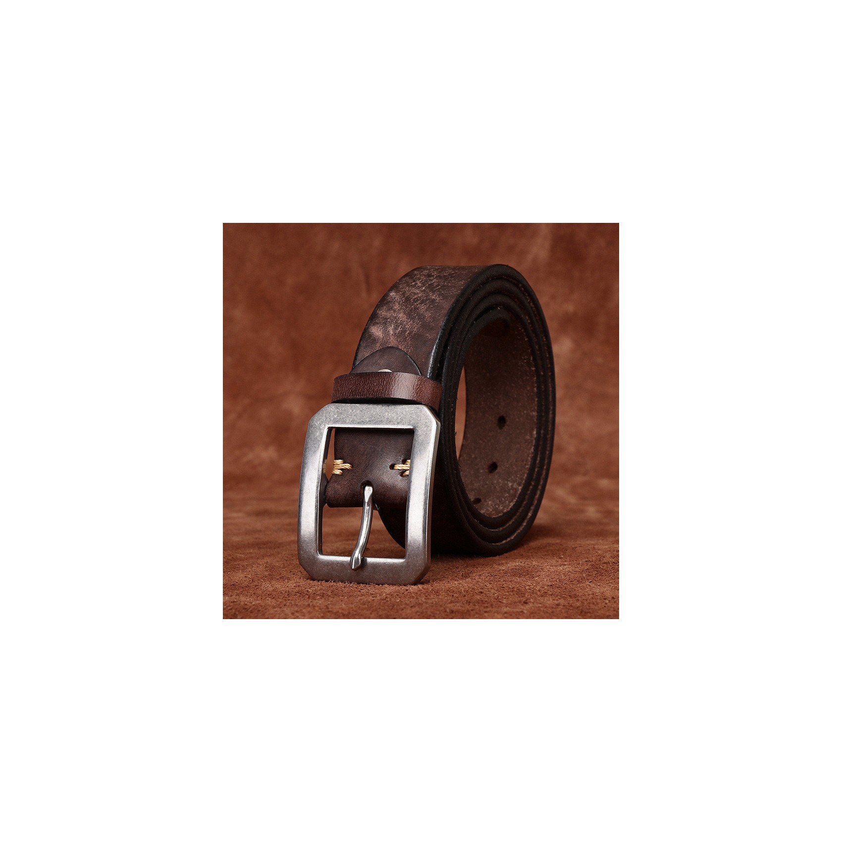 Чоловічий шкіряний ремінь Graham темно-коричневий