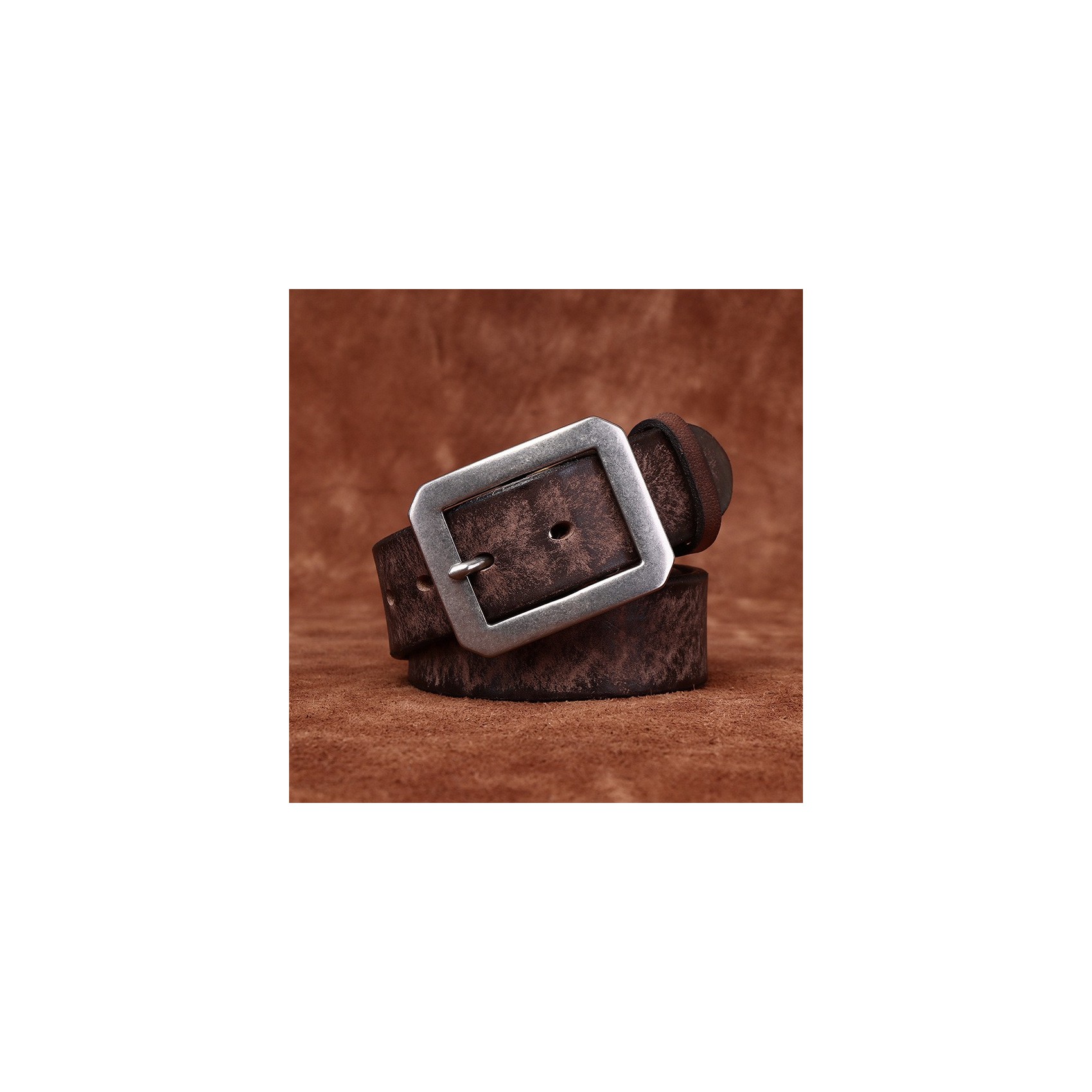 Мужской кожаный ремень Graham темно-коричневый