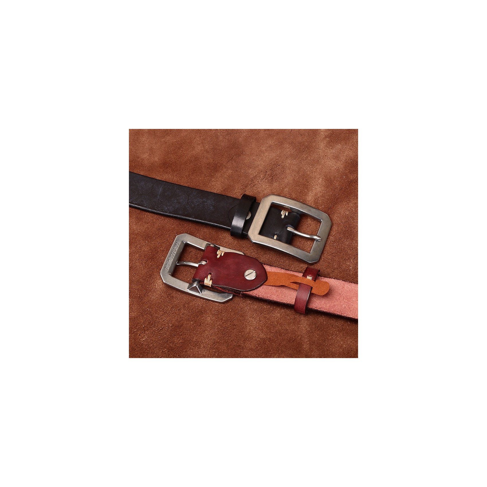 Чоловічий шкіряний ремінь Graham чорний