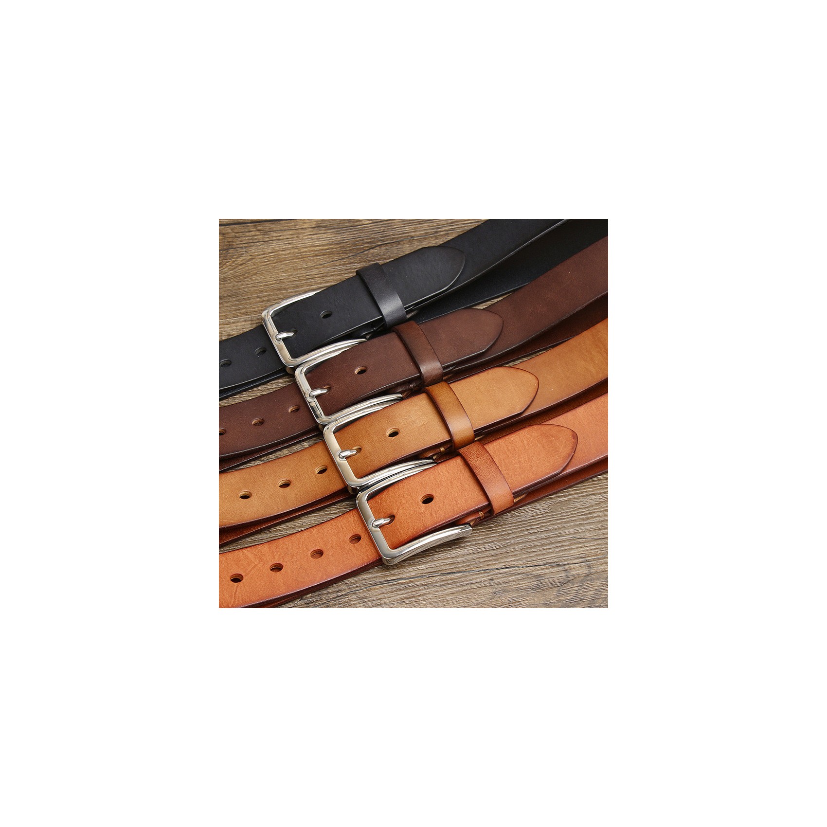 Чоловічий шкіряний ремінь Iker світло-коричневий