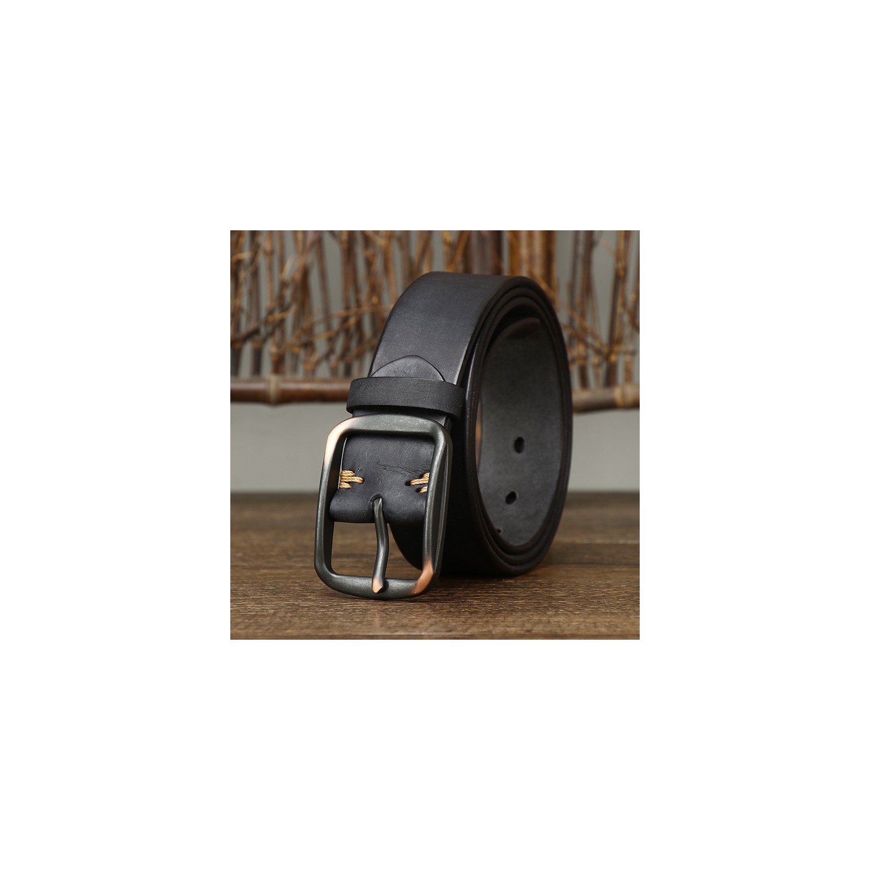 Мужской кожаный ремень Herbert черный