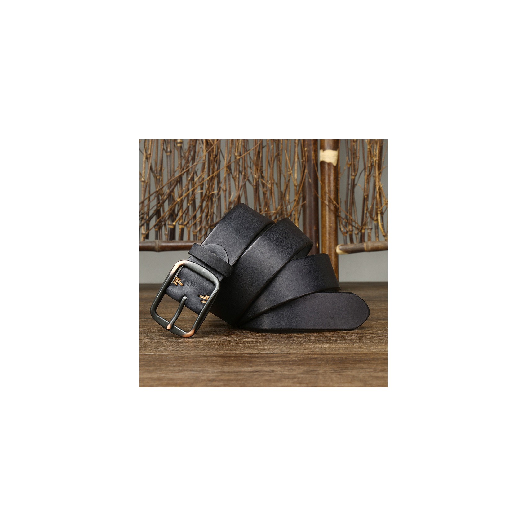 Мужской кожаный ремень Herbert черный