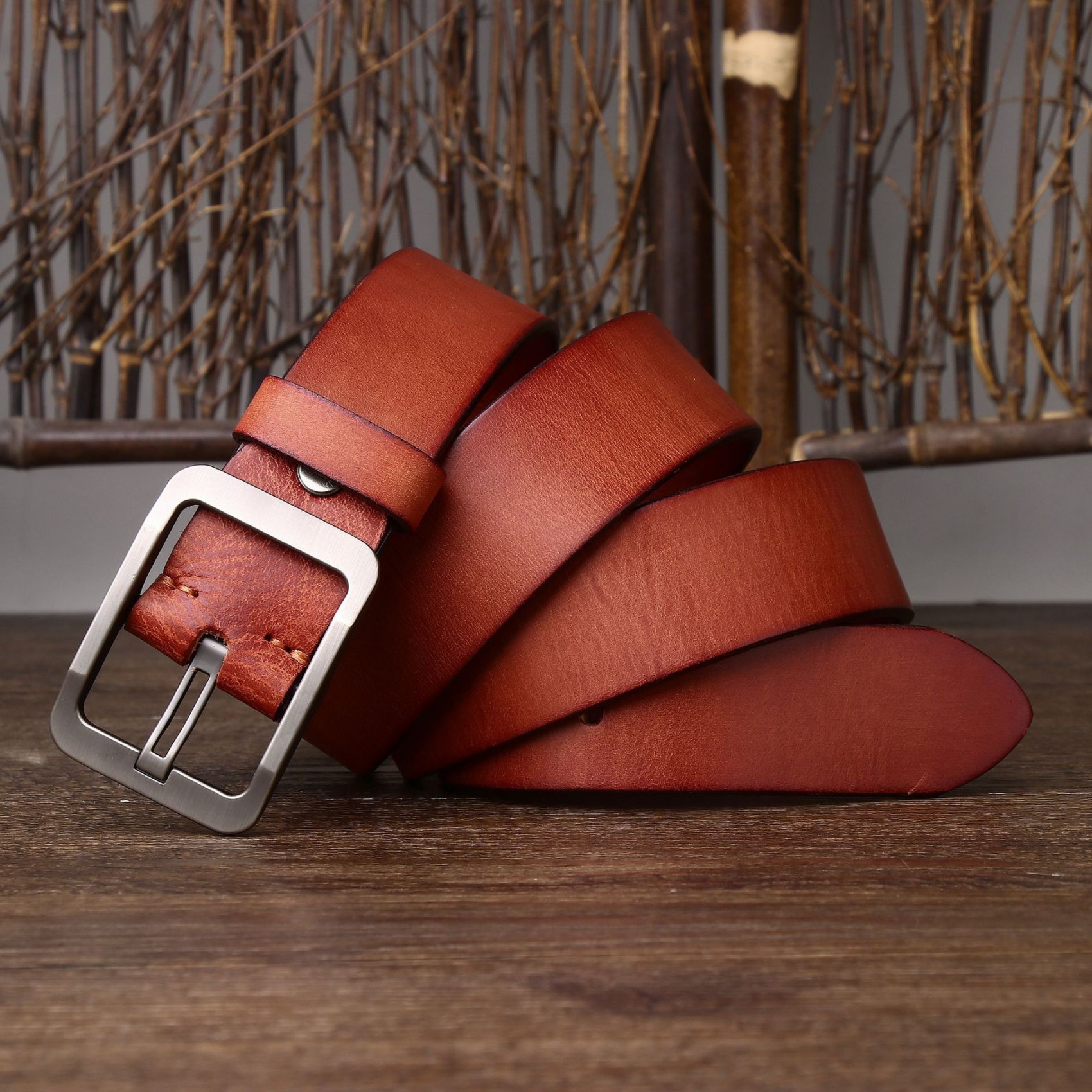 Мужской кожаный ремень Miller коричневый