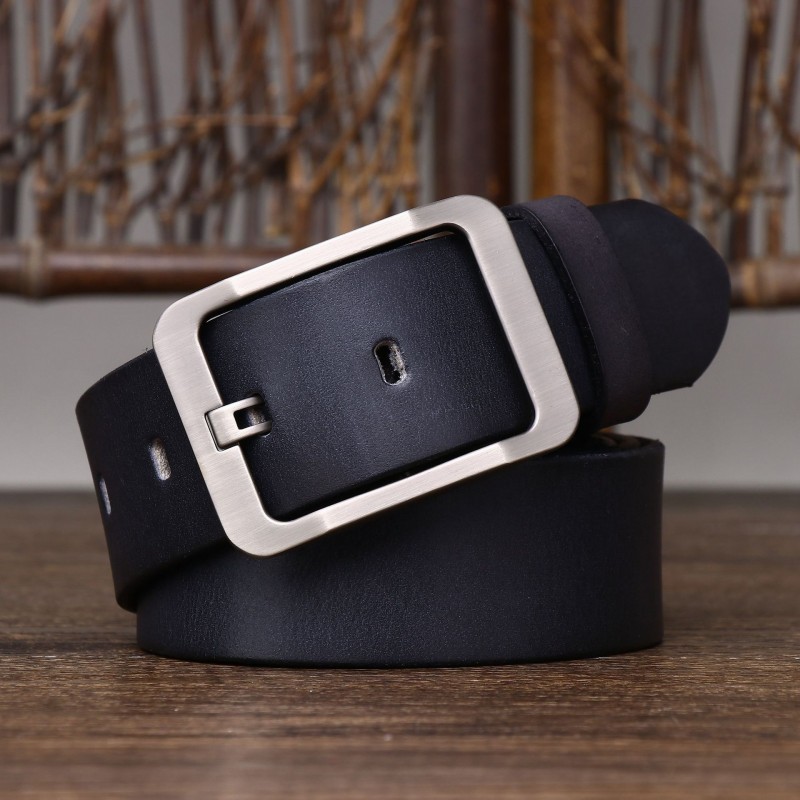 Мужской кожаный ремень Miller черный - 2 фото