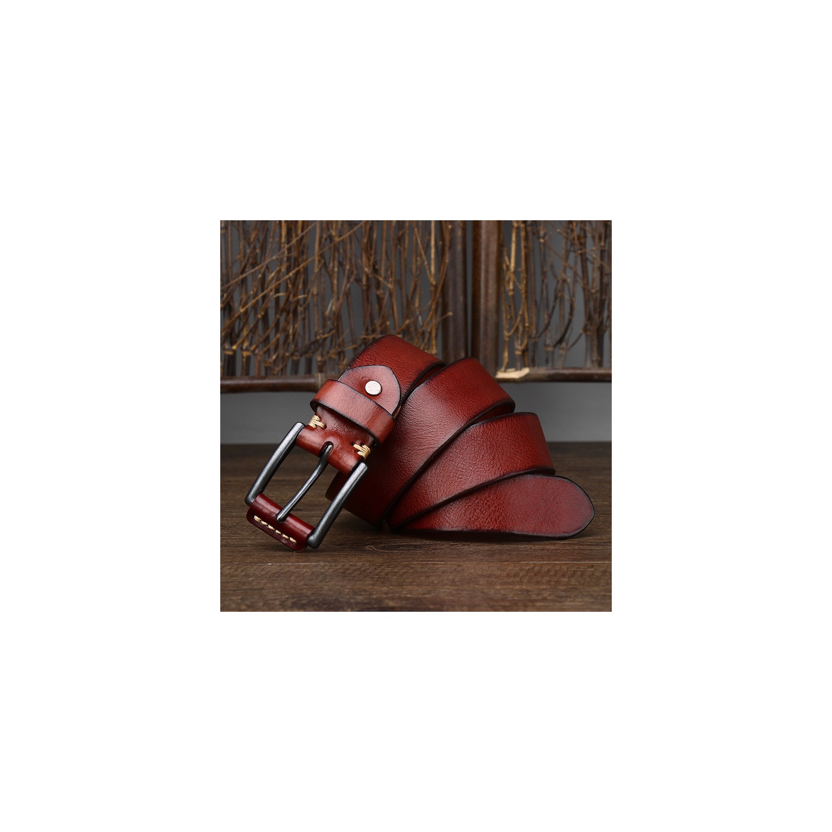 Чоловічий шкіряний ремінь Bolston коричневий