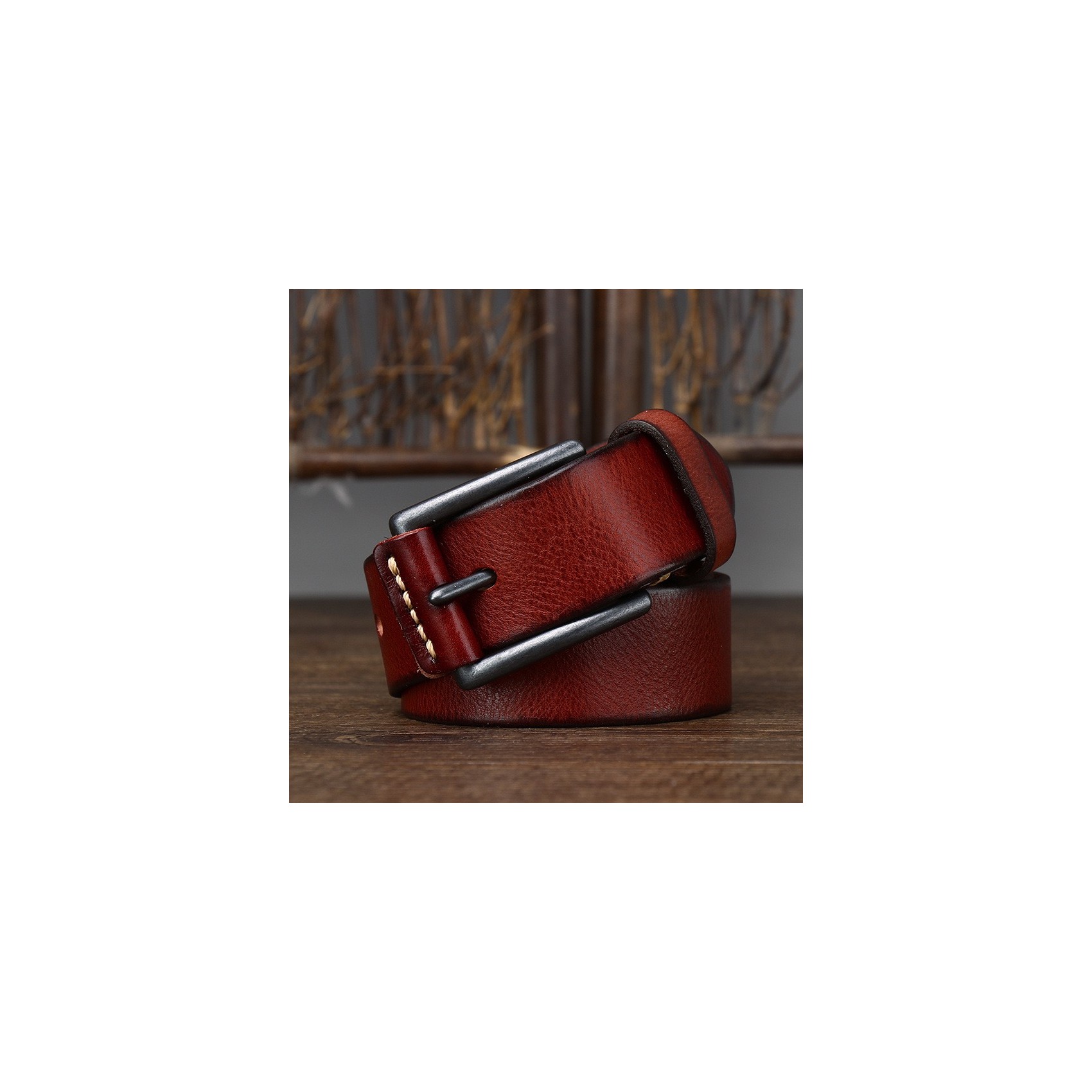 Мужской кожаный ремень Bolston коричневый