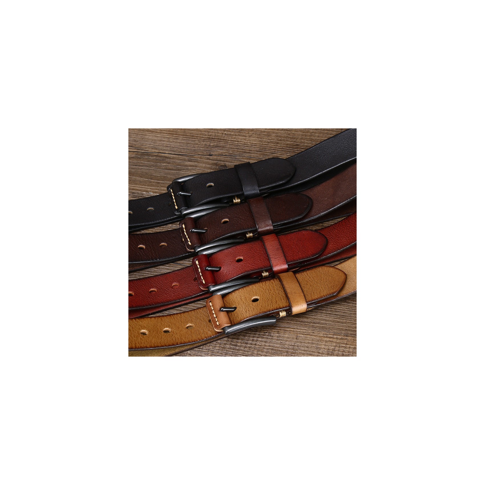 Чоловічий шкіряний ремінь Bolston темно-коричневий