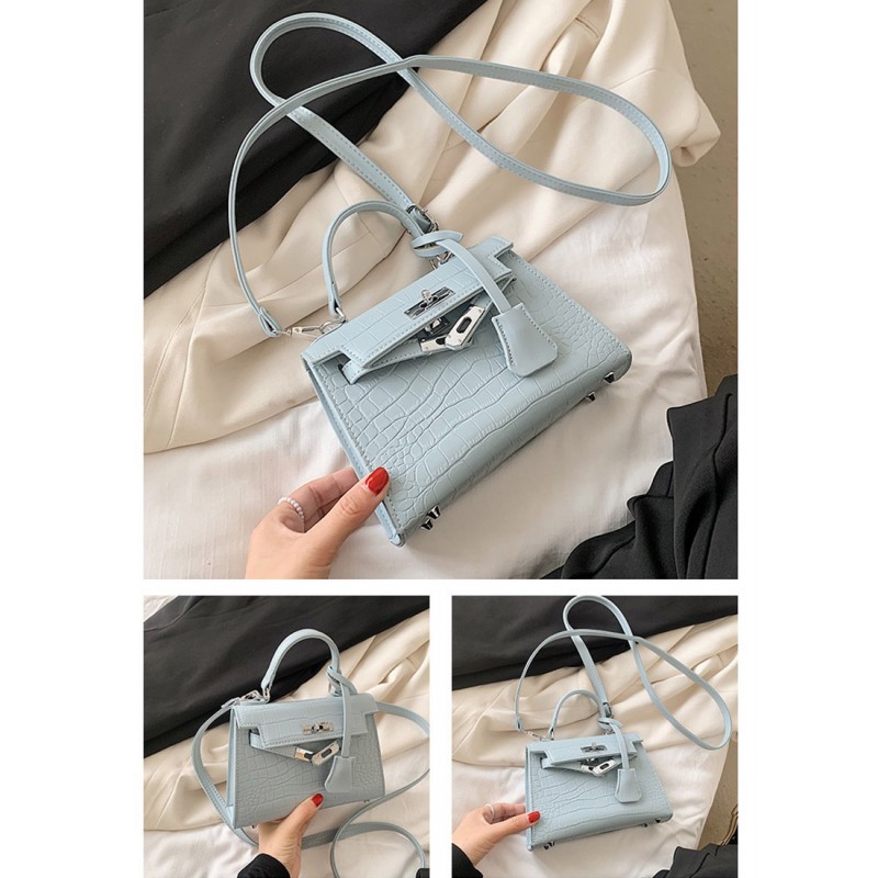 Женская сумка Cristal серо-голубая - 5 фото