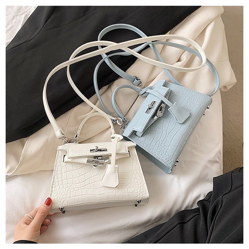 Женская сумка Cristal серо-голубая - 6 фото