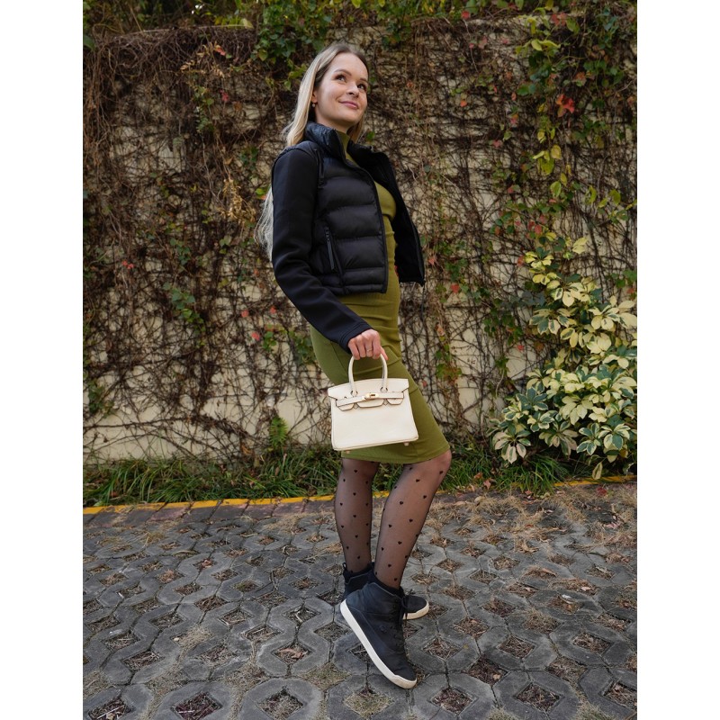 Женская кожаная сумка Brigitte 20 молочная - 7 фото