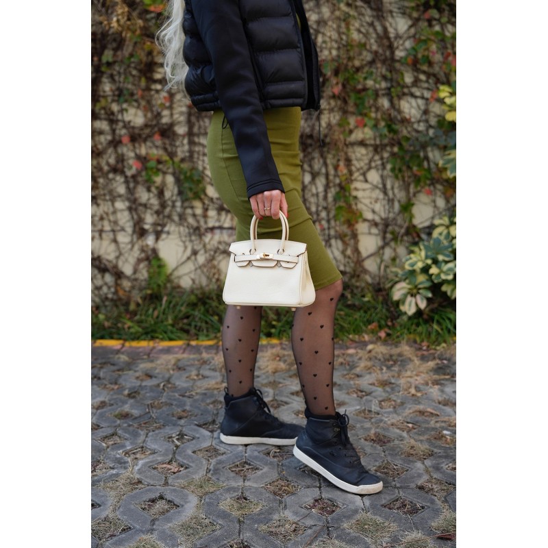 Жіноча шкіряна сумка Brigitte 20 молочна - 11 фото