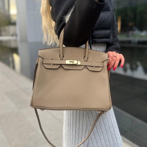 Женская кожаная сумка Brigitte 30 бежевая