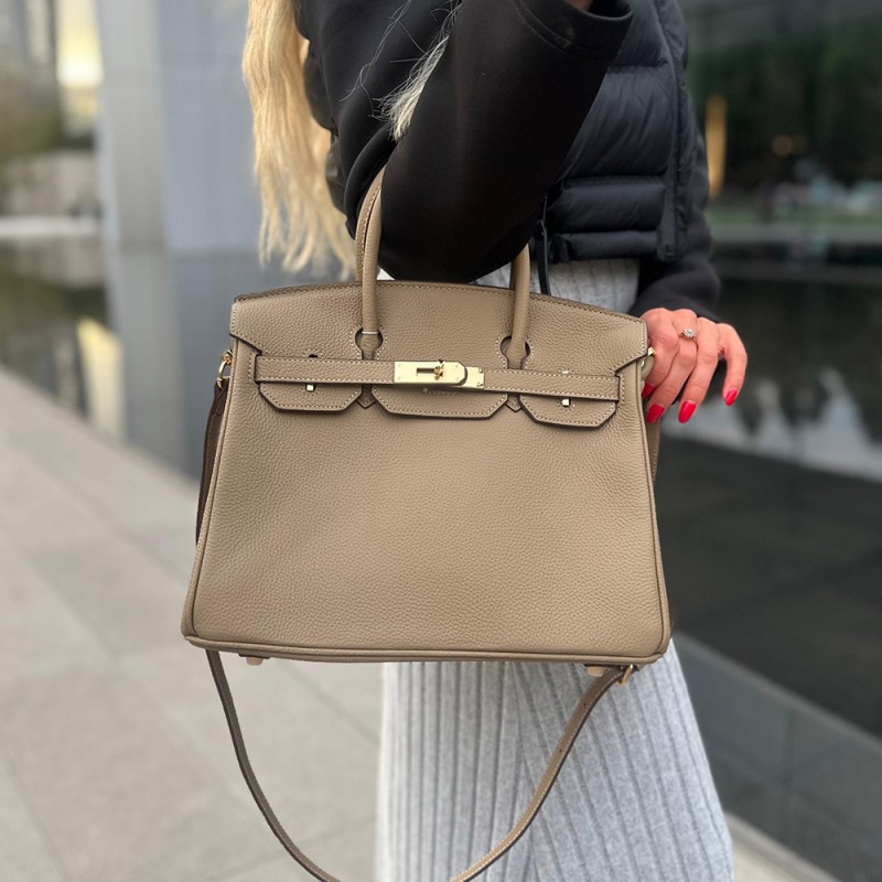 Жіноча шкіряна сумка Brigitte 30 бежева фото