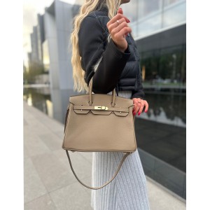 Женская кожаная сумка Brigitte 30 бежевая