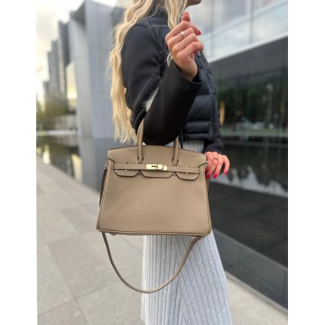 Жіноча шкіряна сумка Brigitte 30 бежева фото