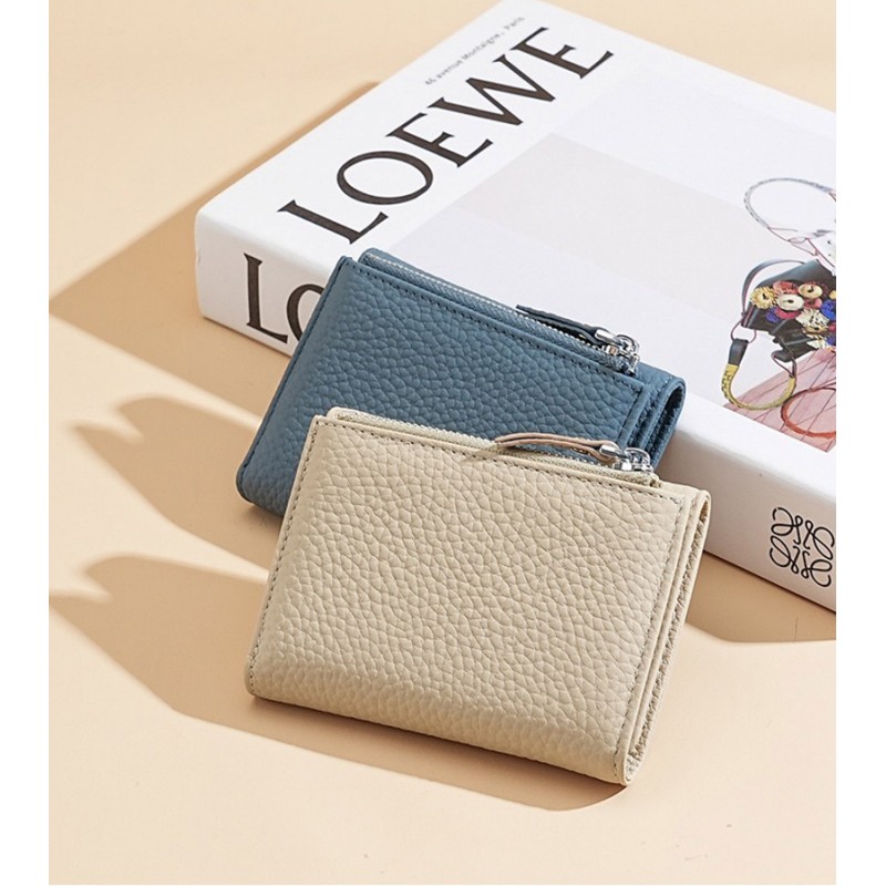 Женский кожаный кошелек Margie голубой - 1 фото