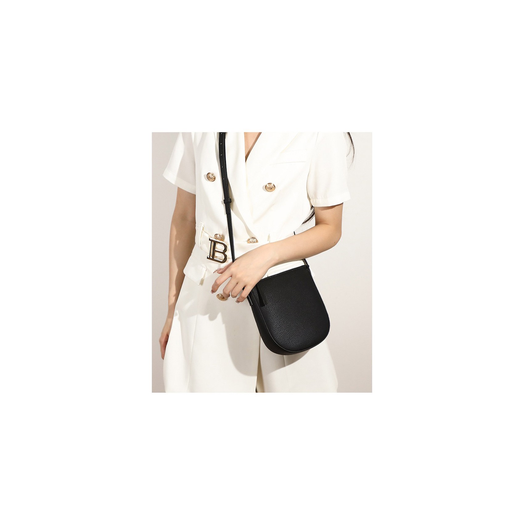 Женская кожаная сумка через плечо Cheryl черная