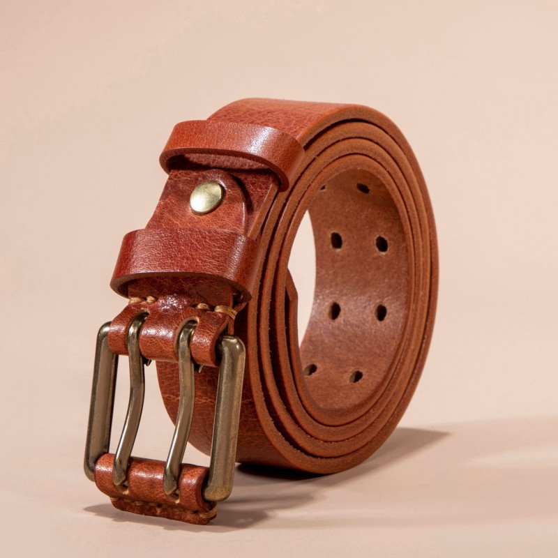 Чоловічий шкіряний ремінь Western світло-коричневий - 1 фото