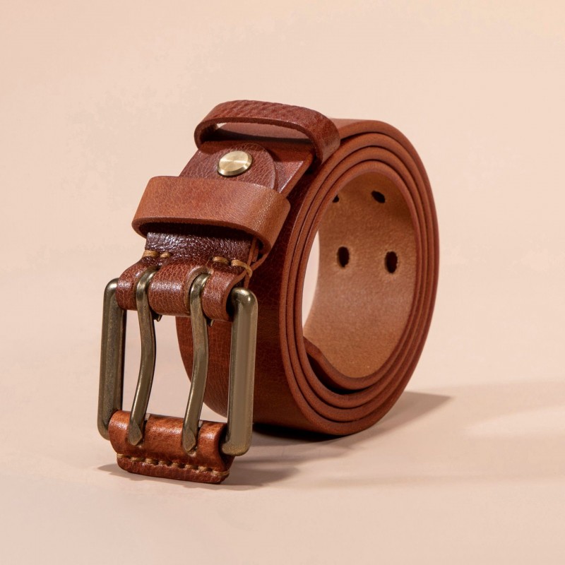 Мужской кожаный ремень Western коричневый фото