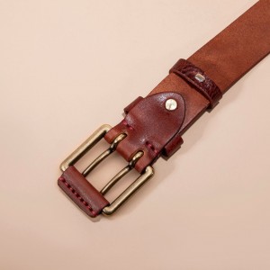 Чоловічий шкіряний ремінь Western коричневий