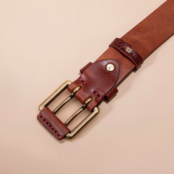 Мужской кожаный ремень Western коричневый фото