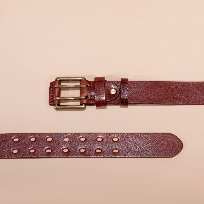 Чоловічий шкіряний ремінь Western коричневий - 2 фото