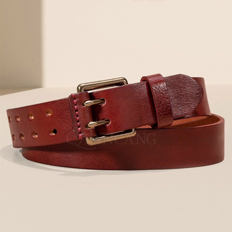 Мужской кожаный ремень Western коричневый - 3 фото