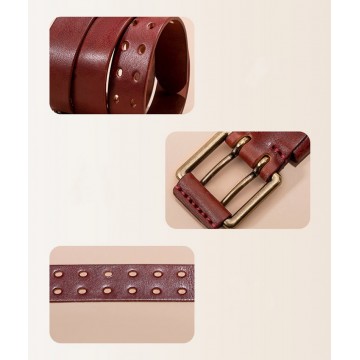 Чоловічий шкіряний ремінь Western коричневий фото