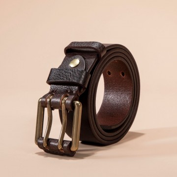 Мужской кожаный ремень Western темно-коричневый фото