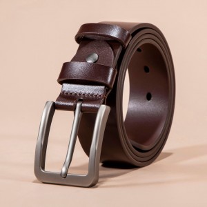 Чоловічий шкіряний ремінь Boston темно-коричневий