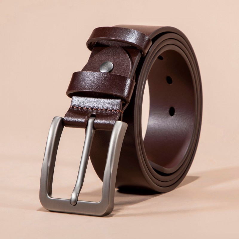 Мужской кожаный ремень Boston темно-коричневый