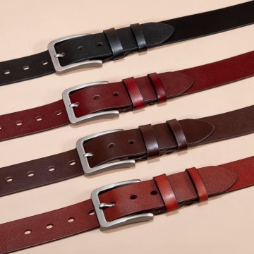 Мужской кожаный ремень Boston темно-коричневый фото