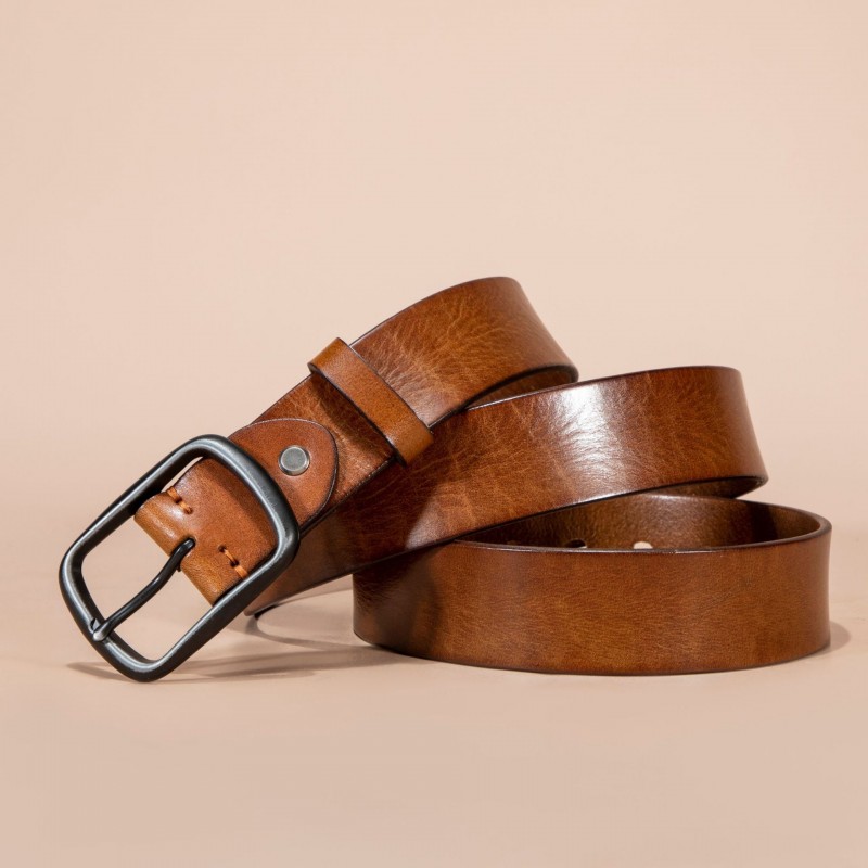 Мужской кожаный ремень Brandon светло-коричневый