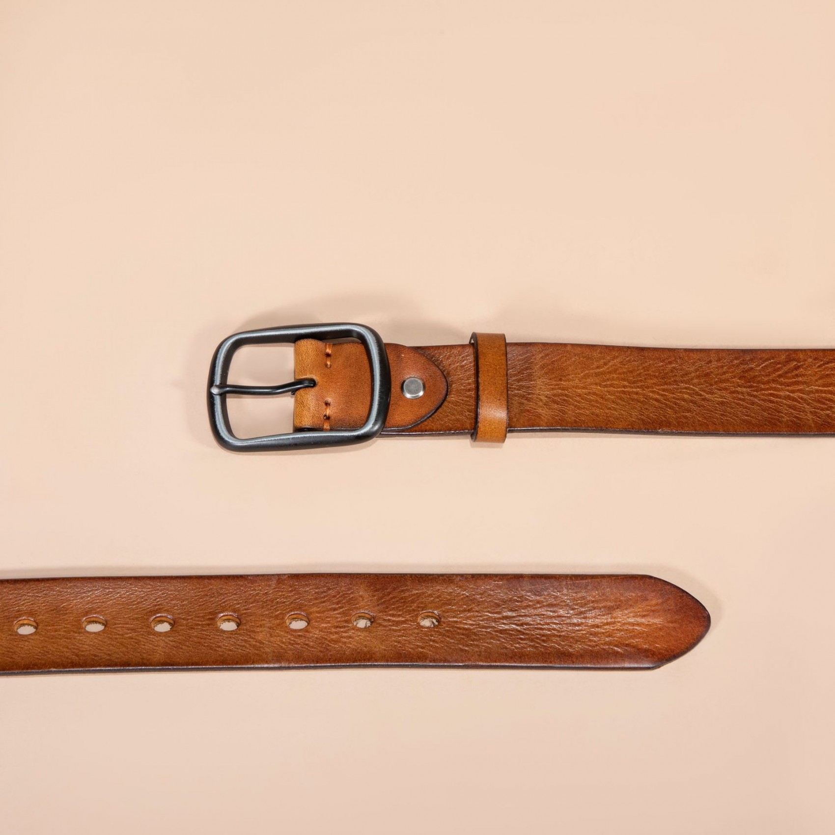 Мужской кожаный ремень Brandon светло-коричневый