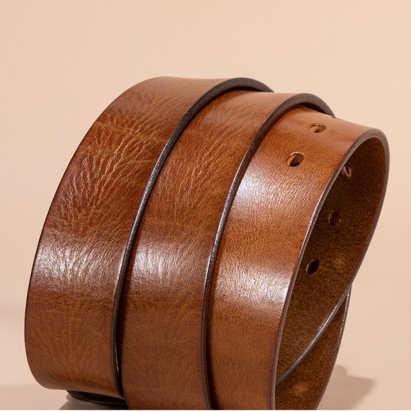 Мужской кожаный ремень Brandon светло-коричневый - 2 фото