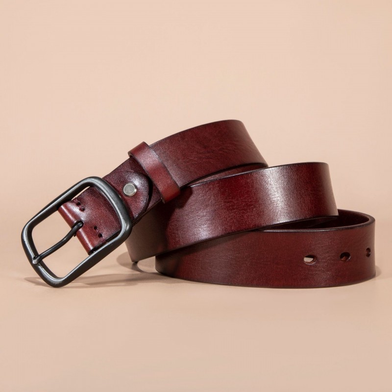 Мужской кожаный ремень Brandon коричневый - 1 фото