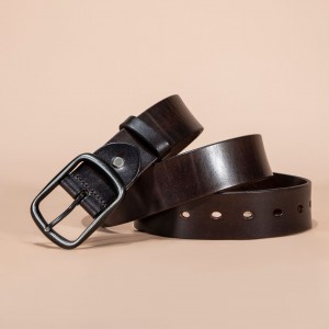 Мужской кожаный ремень Brandon темно-коричневый