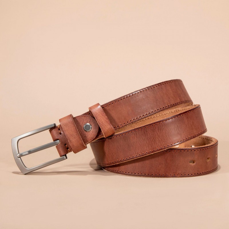 Чоловічий шкіряний ремінь Harvey світло-коричневий